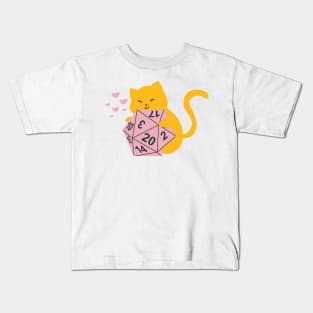 Cat Playing With a D20 Kids T-Shirt